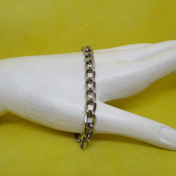 Stainless Steel Bracelet Chain Link Biker Or Charm - Picture 4 of 7